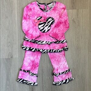 Ann Loren Pink Tie-Dye Mickey Mouse Kids Outfit size 2/3t